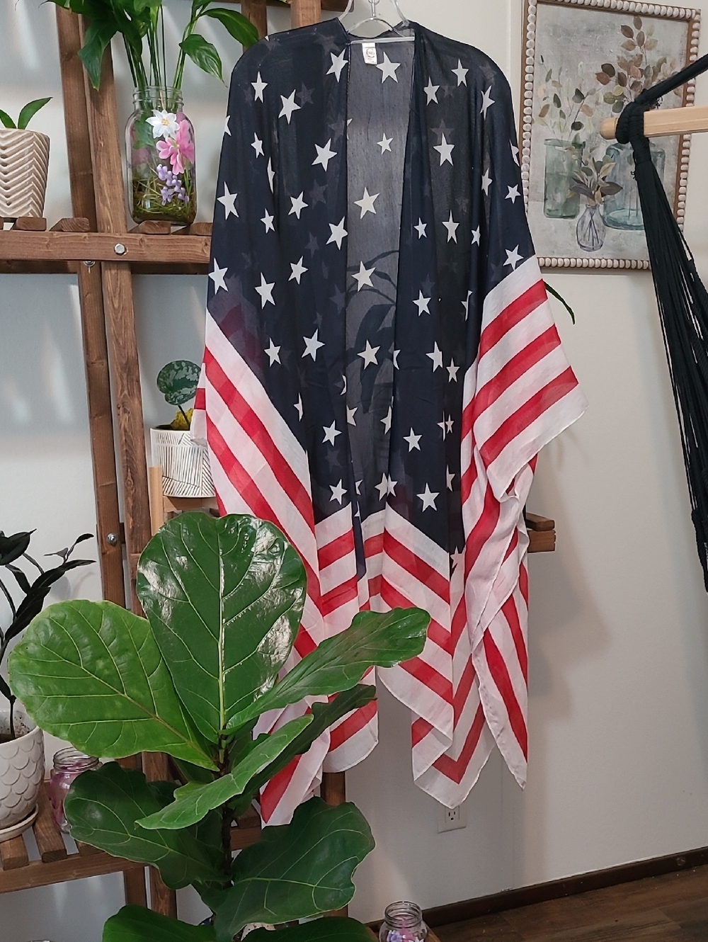 Celebrate America's 250th birthday!! Patriotic American Flag Kimono NWOT - Picture 4 of 5